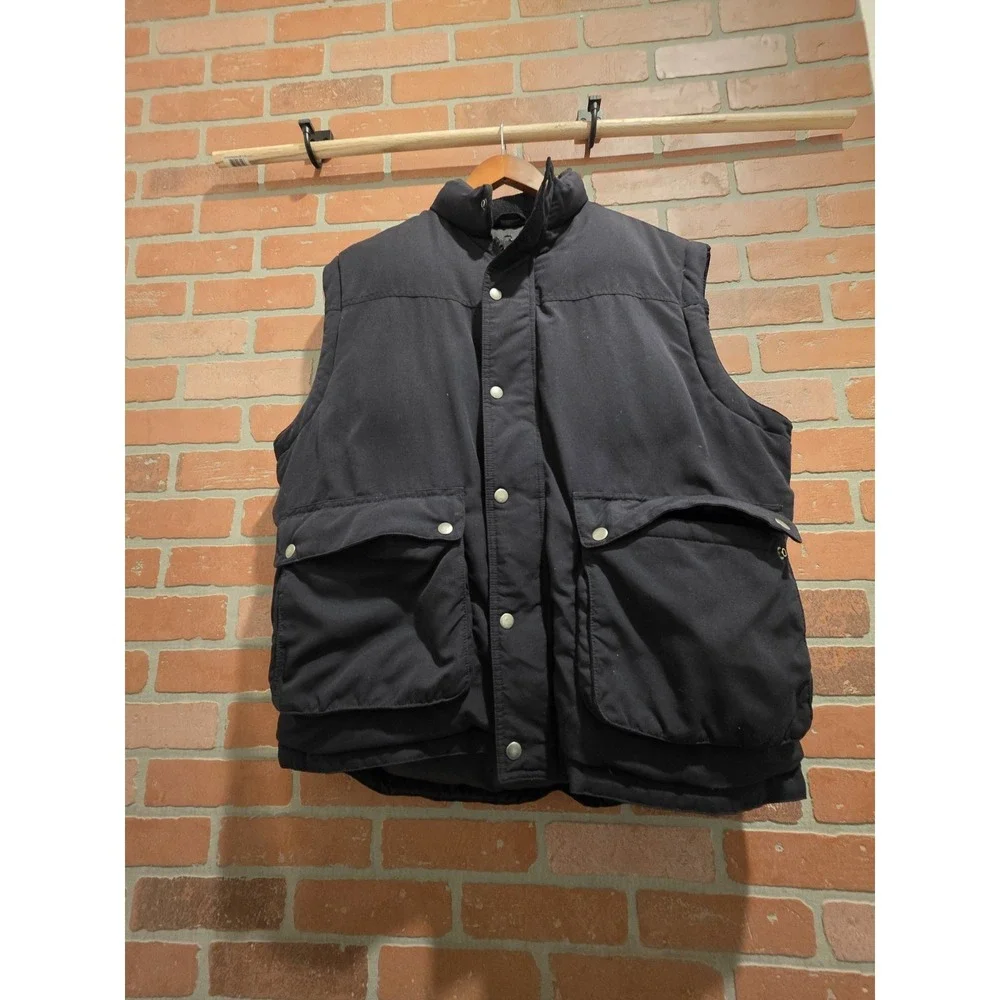 Walls Ranch Wear Vintage Vest Large Long Black Nylon Ranch Outdoors Cowboy Rodeo - Picture 2 of 14